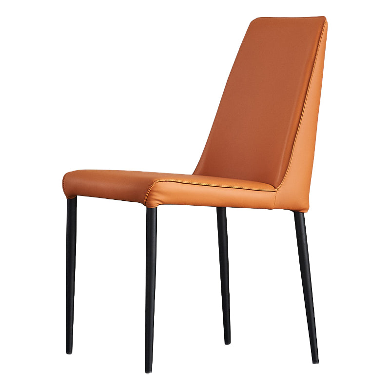 Sillas de comedor sin brazos con respaldo sólido industrial Sillas de comedor de piel sintética