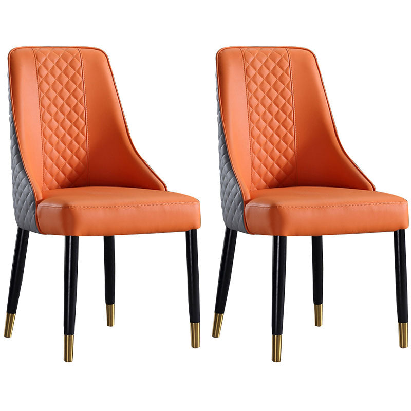 Chaise de salle à manger sans bras à dossier solide de style scandinave, chaises latérales de salle à manger rembourrées