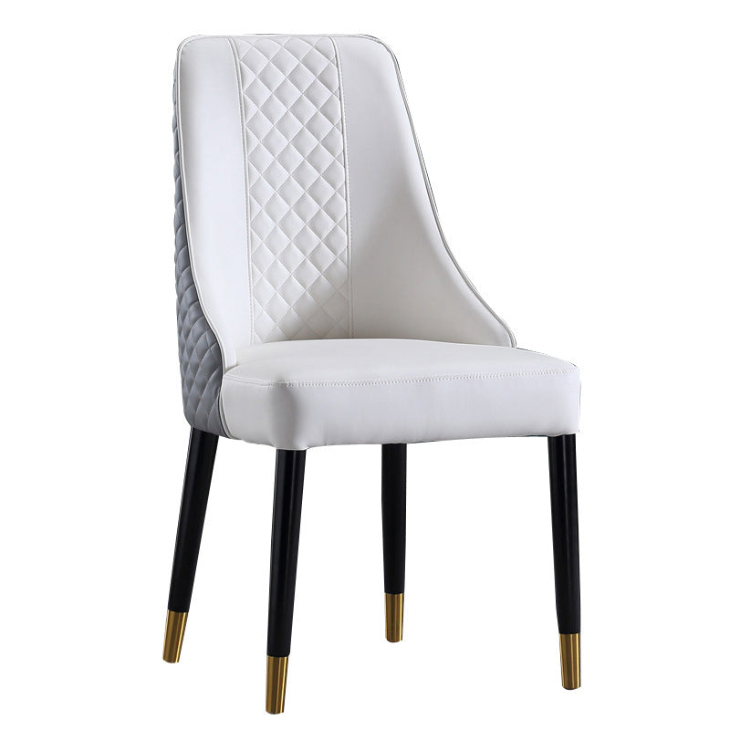 Chaise de salle à manger sans bras à dossier solide de style scandinave, chaises latérales de salle à manger rembourrées