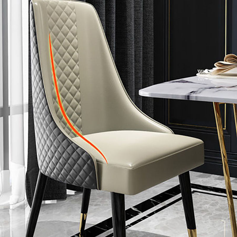 Chaise de salle à manger sans bras à dossier solide de style scandinave, chaises latérales de salle à manger rembourrées