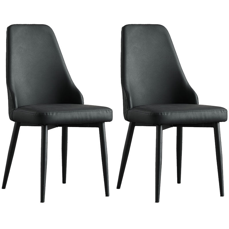 Chaise de salle à manger sans bras à dossier solide de style scandinave, chaise d'appoint rembourrée