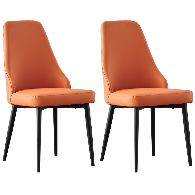Chaise de salle à manger sans bras à dossier solide de style scandinave, chaise d'appoint rembourrée