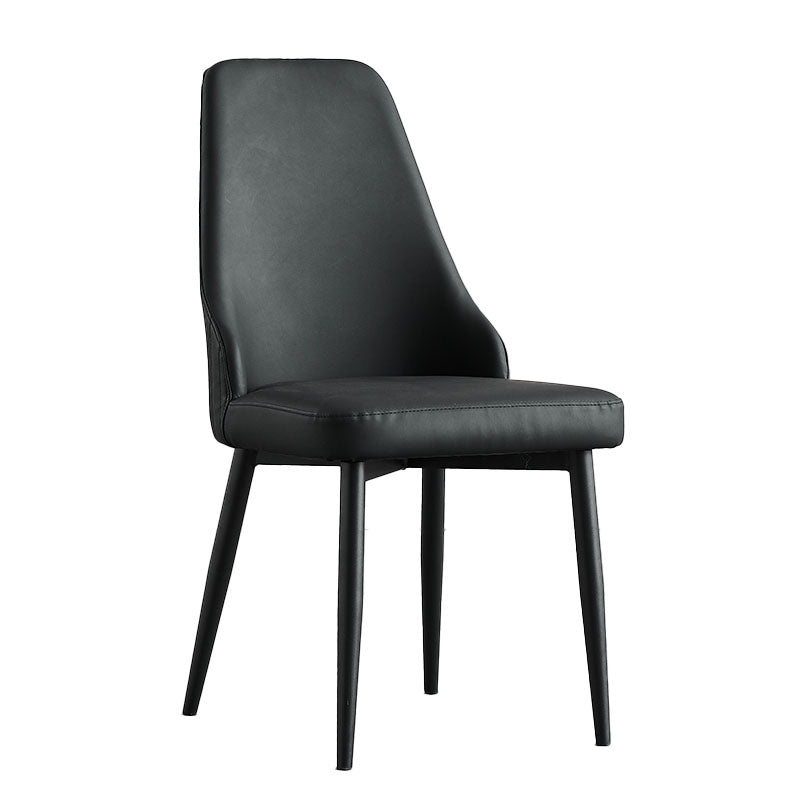 Chaise de salle à manger sans bras à dossier solide de style scandinave, chaise d'appoint rembourrée