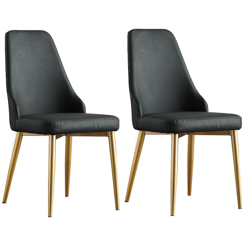 Chaise de salle à manger sans bras à dossier solide de style scandinave, chaise d'appoint rembourrée