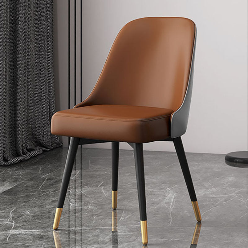 Chaises de salle à manger sans bras à dossier solide de style nordique, chaises de salle à manger en Faux cuir