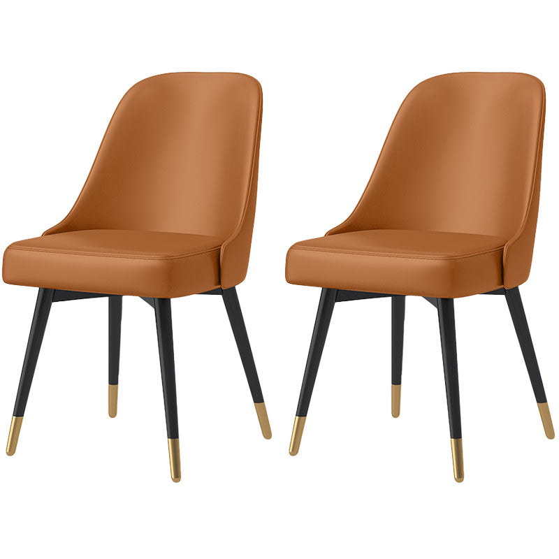 Chaises de salle à manger sans bras à dossier solide de style nordique, chaises de salle à manger en Faux cuir