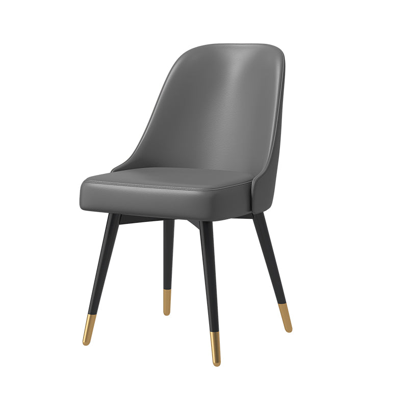 Chaises de salle à manger sans bras à dossier solide de style nordique, chaises de salle à manger en Faux cuir