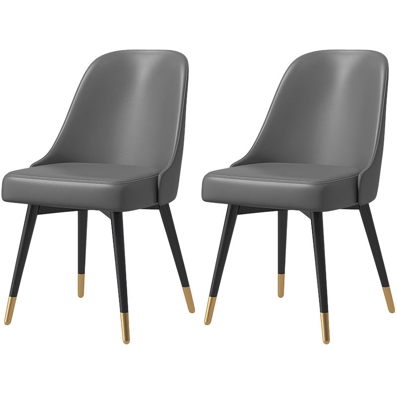 Chaises de salle à manger sans bras à dossier solide de style nordique, chaises de salle à manger en Faux cuir