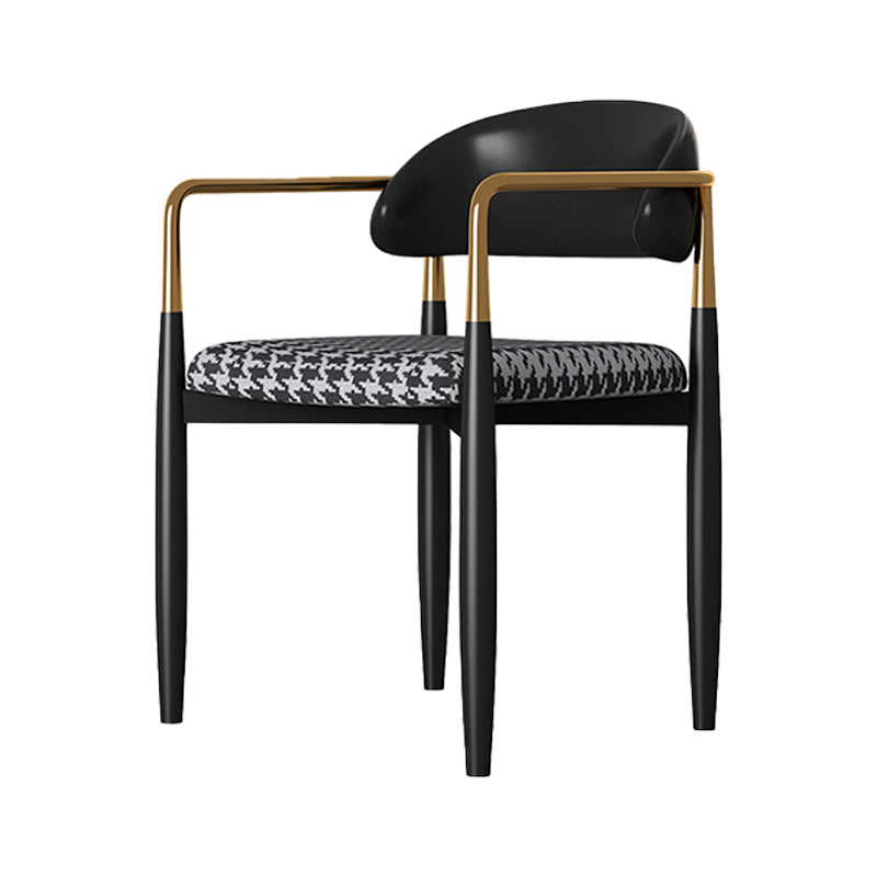 Eigentijdse stijl eetstoelen eetarm open achterstoelen met metalen benen