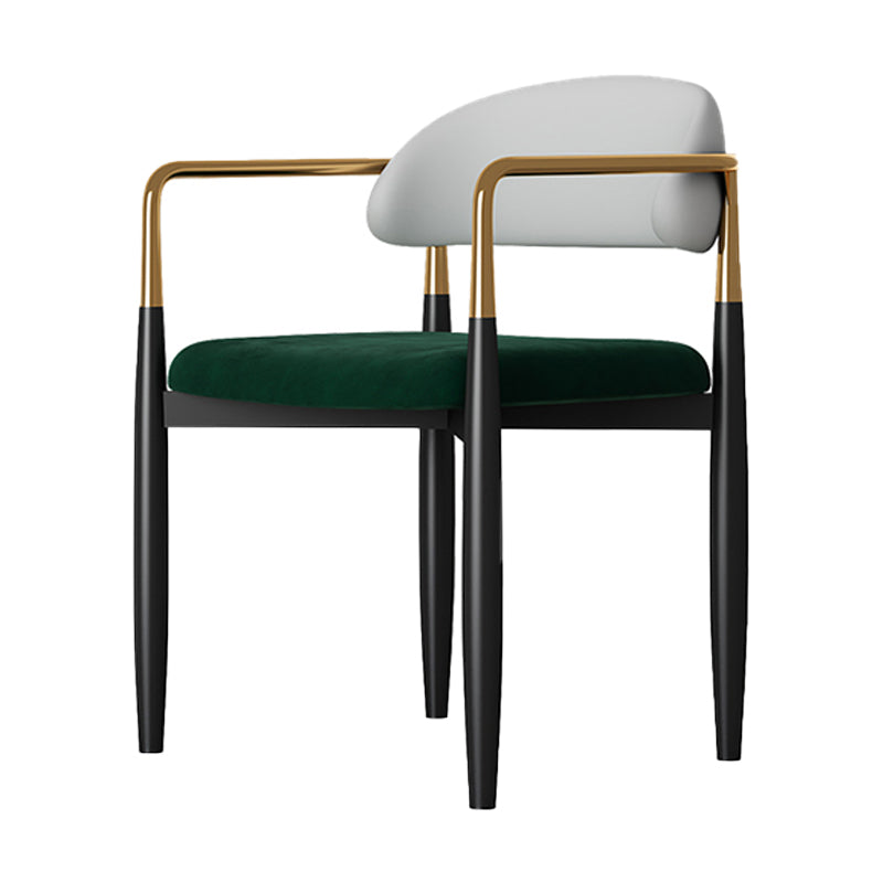 Eigentijdse stijl eetstoelen eetarm open achterstoelen met metalen benen