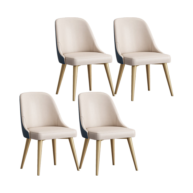 Chaises de salle à manger en Faux cuir de conception nordique, chaise de salle à manger sans bras à dossier solide