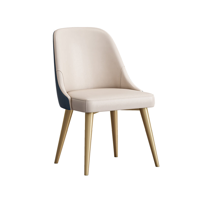 Chaises de salle à manger en Faux cuir de conception nordique, chaise de salle à manger sans bras à dossier solide