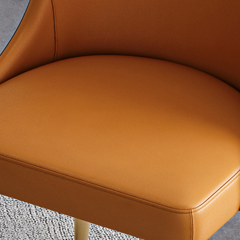 Chaises de salle à manger en Faux cuir de conception nordique, chaise de salle à manger sans bras à dossier solide