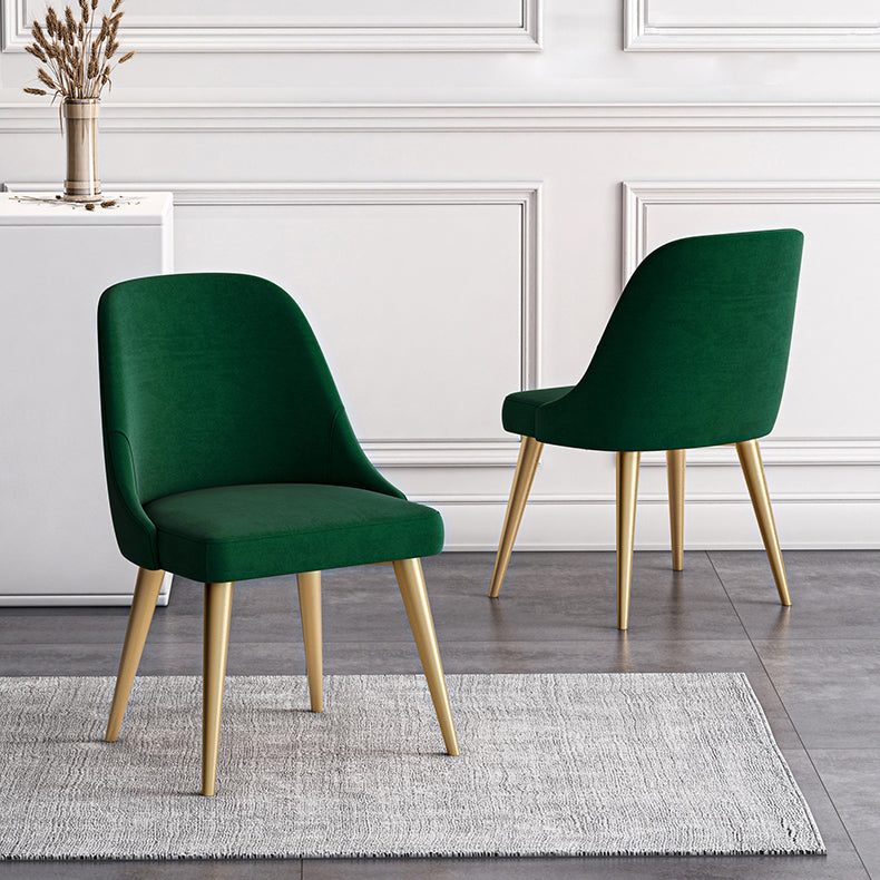 Chaises de salle à manger en Faux cuir de conception nordique, chaise de salle à manger sans bras à dossier solide
