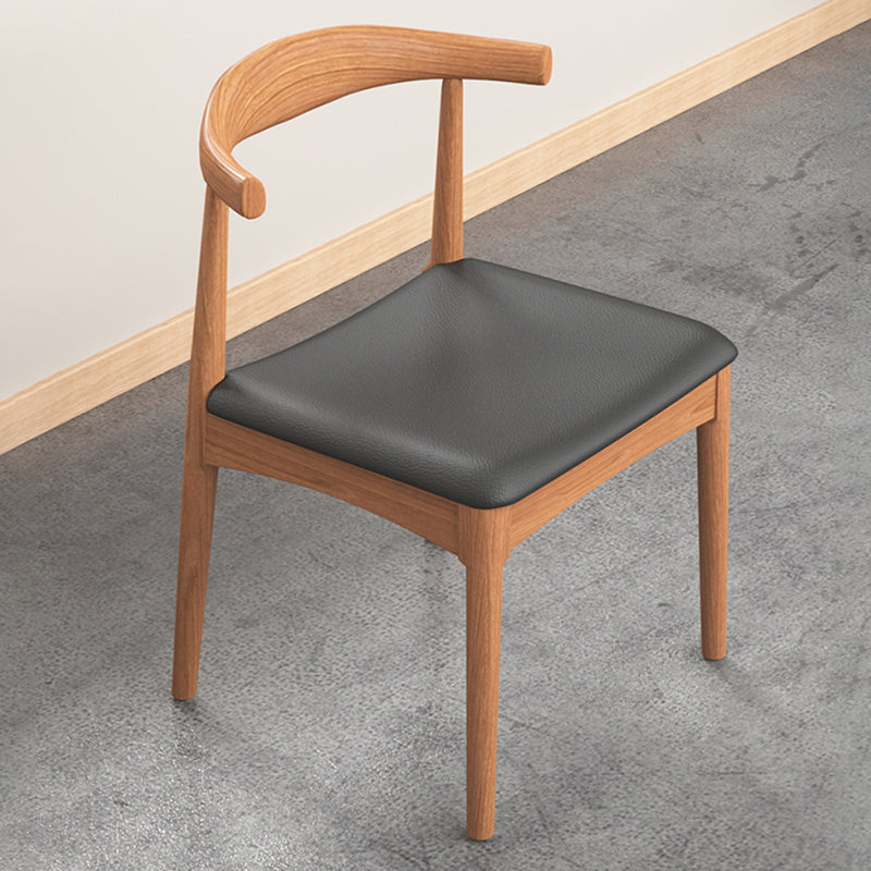 Sillas de comedor modernas con respaldo abierto, sillas laterales sin brazos con patas de madera