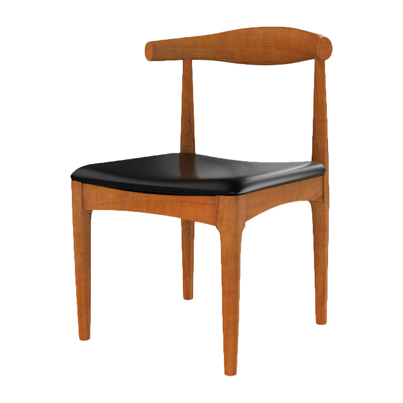 Sillas de comedor modernas con respaldo abierto, sillas laterales sin brazos con patas de madera