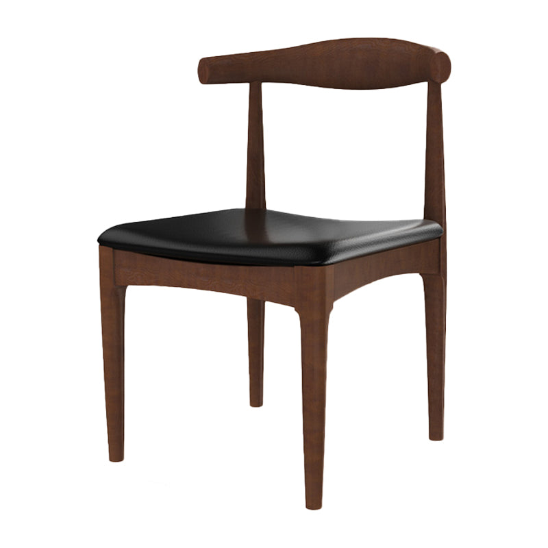 Sillas de comedor modernas con respaldo abierto, sillas laterales sin brazos con patas de madera