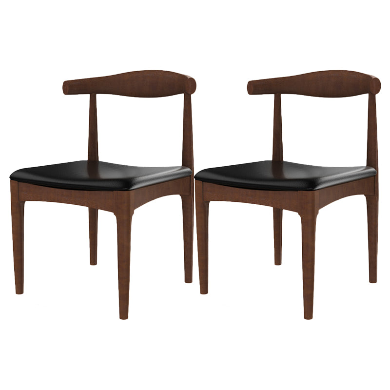 Sillas de comedor modernas con respaldo abierto, sillas laterales sin brazos con patas de madera