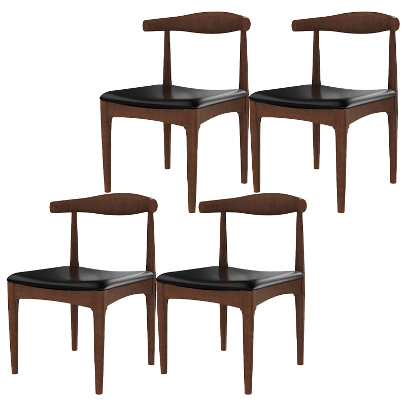 Sillas de comedor modernas con respaldo abierto, sillas laterales sin brazos con patas de madera