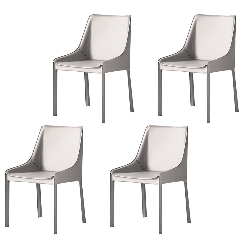 Contemporary Metal Dining Arm Chair Leather Dining Side Chairs for Restaurant Use
