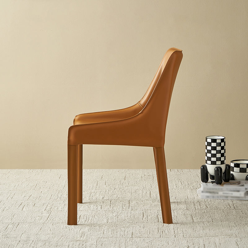 Contemporary Metal Dining Arm Chair Leather Dining Side Chairs for Restaurant Use