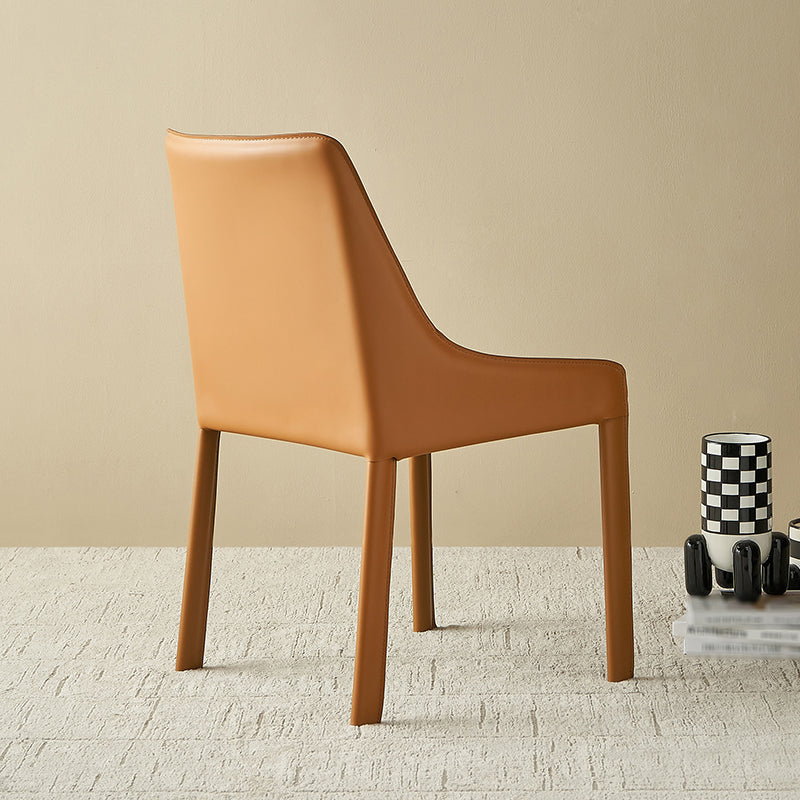 Contemporary Metal Dining Arm Chair Leather Dining Side Chairs for Restaurant Use