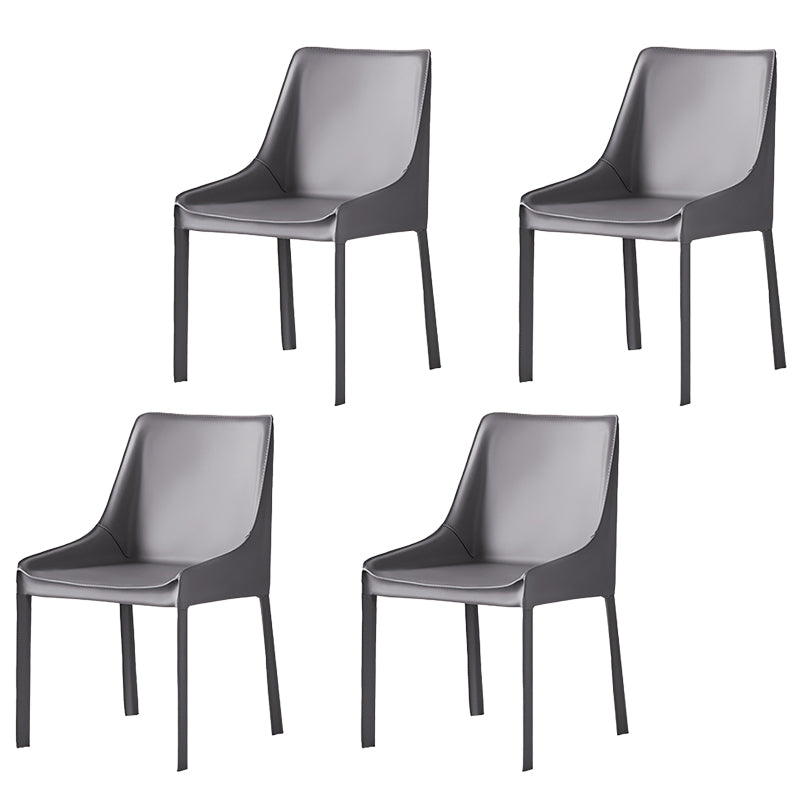 Contemporary Metal Dining Arm Chair Leather Dining Side Chairs for Restaurant Use