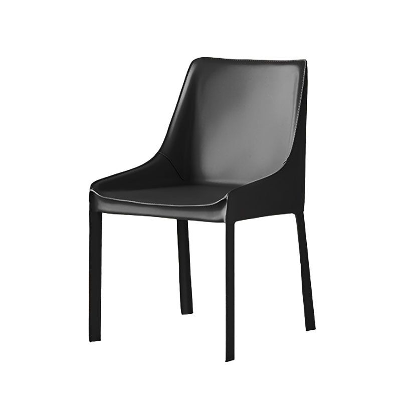 Contemporary Metal Dining Arm Chair Leather Dining Side Chairs for Restaurant Use