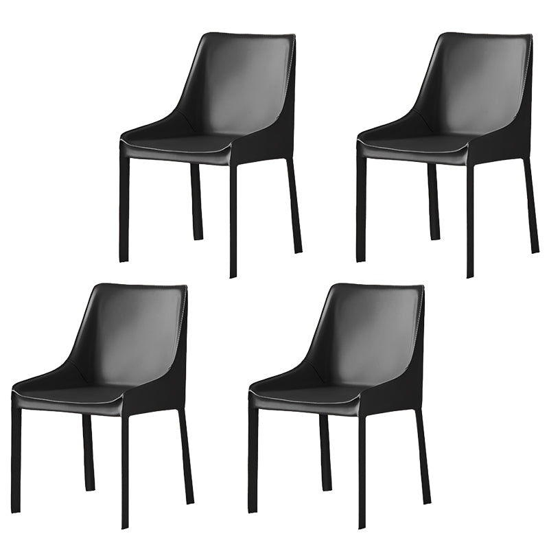 Contemporary Metal Dining Arm Chair Leather Dining Side Chairs for Restaurant Use