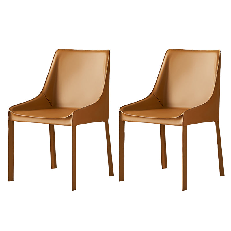 Contemporary Metal Dining Arm Chair Leather Dining Side Chairs for Restaurant Use