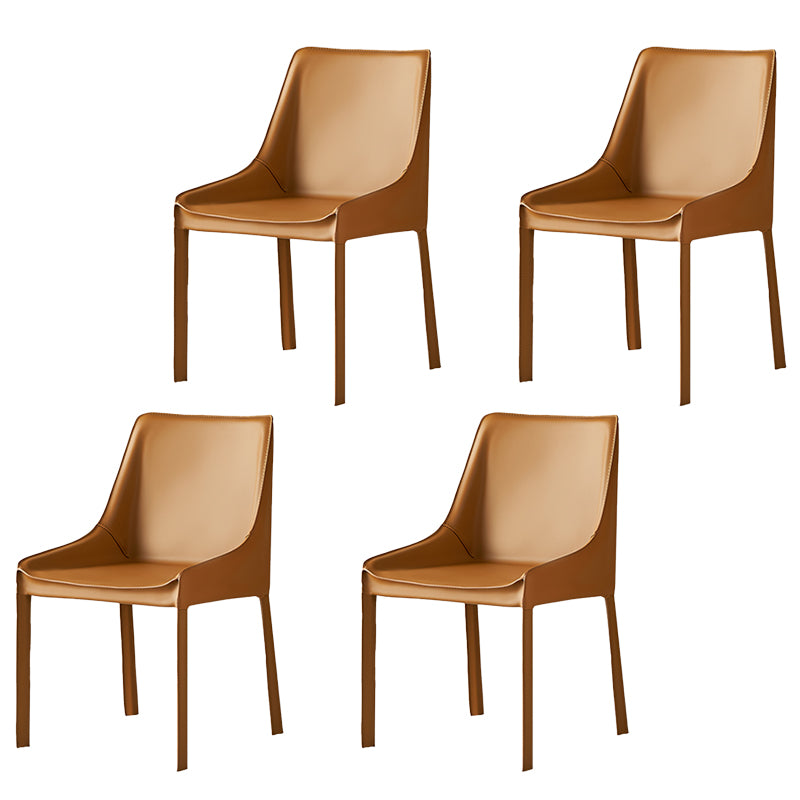 Contemporary Metal Dining Arm Chair Leather Dining Side Chairs for Restaurant Use