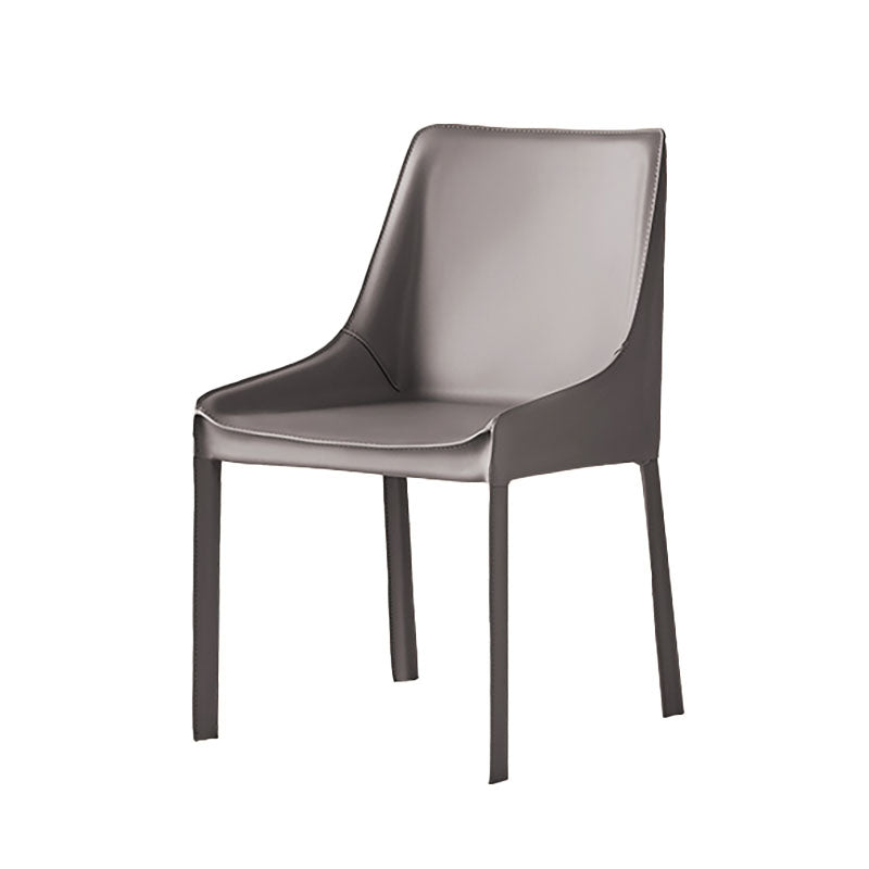 Contemporary Metal Dining Arm Chair Leather Dining Side Chairs for Restaurant Use