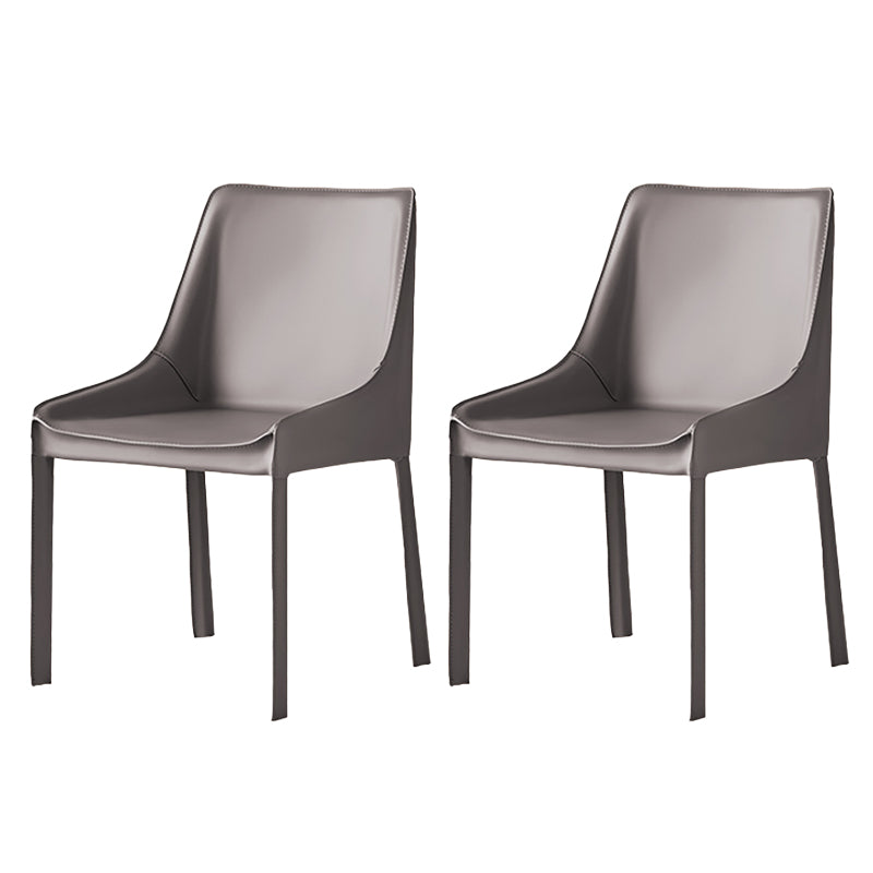 Contemporary Metal Dining Arm Chair Leather Dining Side Chairs for Restaurant Use