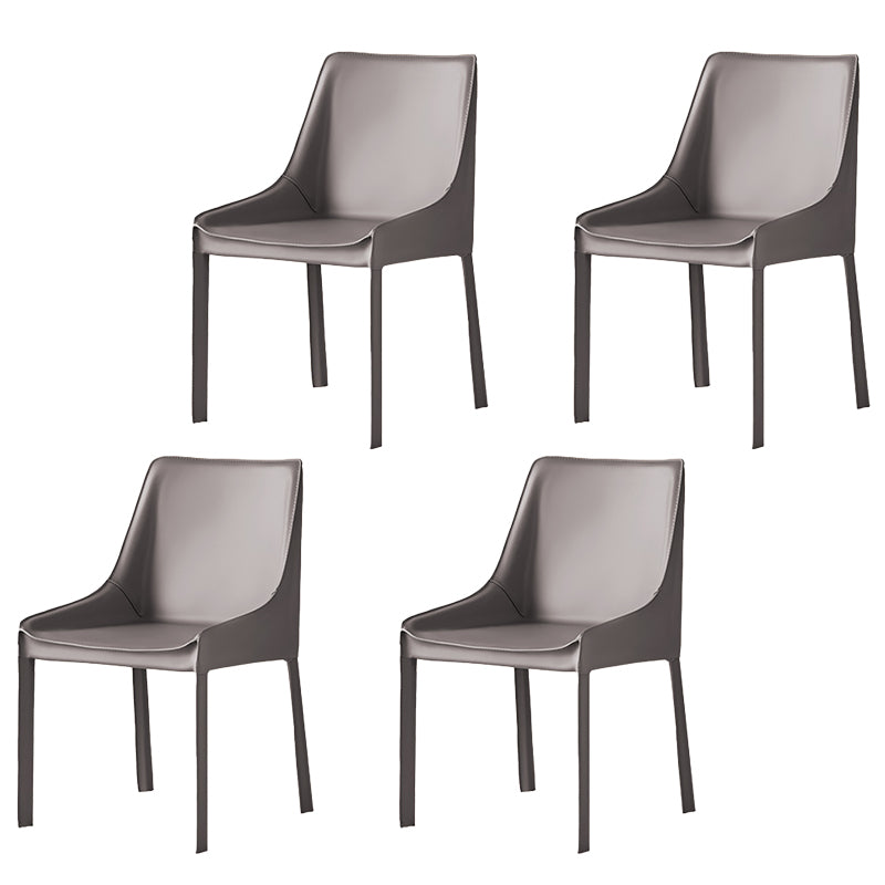 Contemporary Metal Dining Arm Chair Leather Dining Side Chairs for Restaurant Use