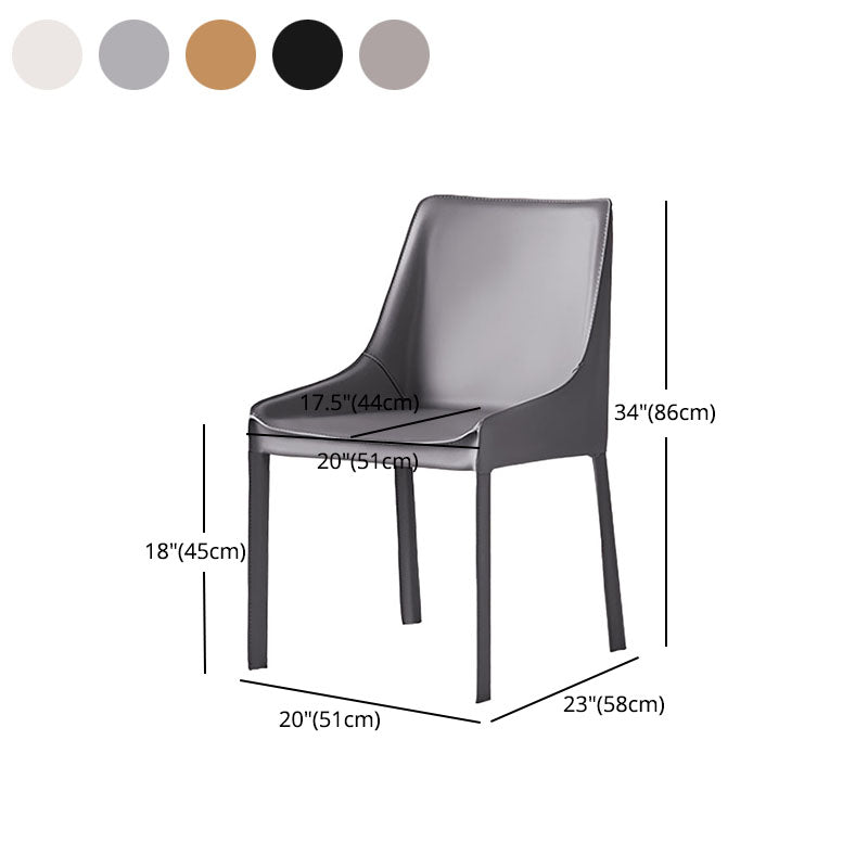 Contemporary Metal Dining Arm Chair Leather Dining Side Chairs for Restaurant Use