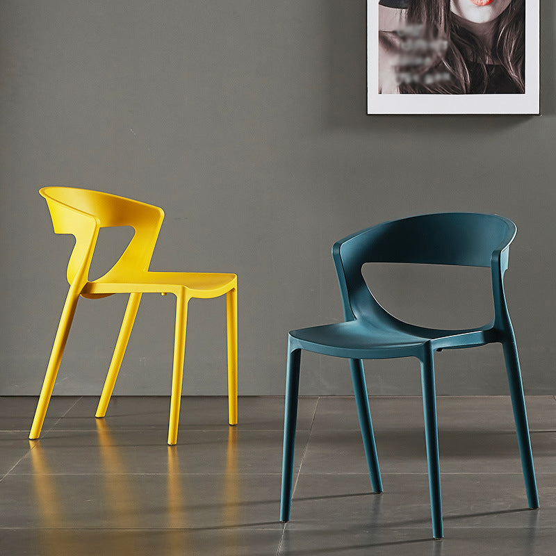 Moderne eet- en accentstoelen indoor-outdoor plastic open achterkant stoel