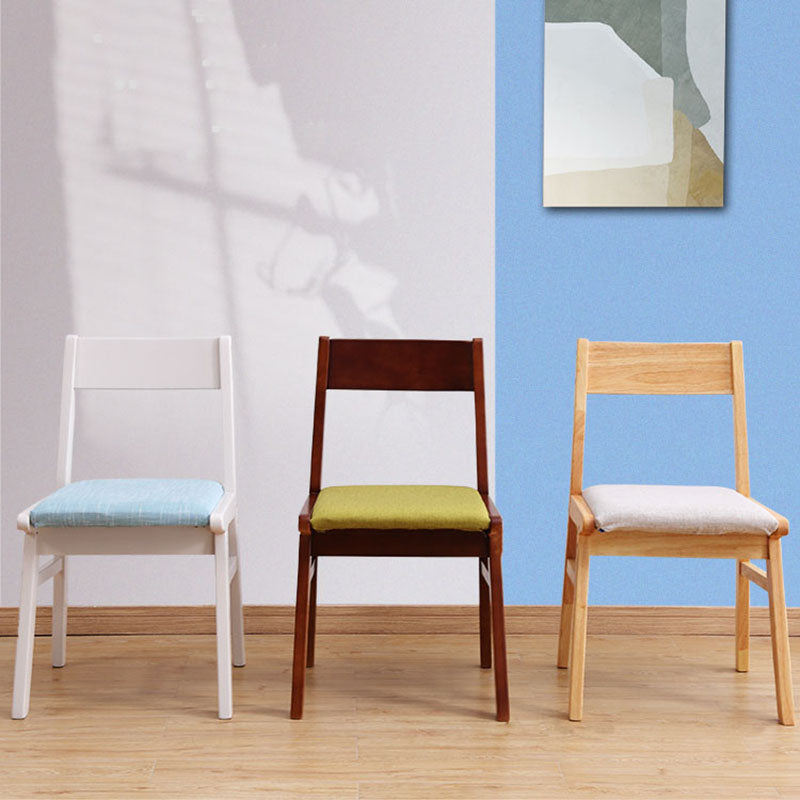 Modern Dining Open Back Chairs Dining Armless Side Chair with Wooden Legs