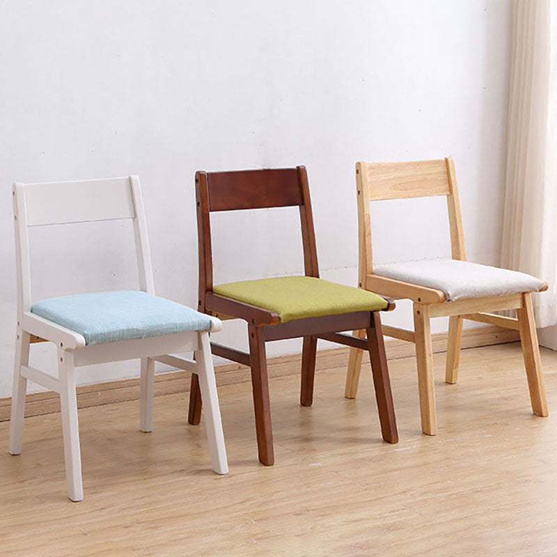 Modern Dining Open Back Chairs Dining Armless Side Chair with Wooden Legs