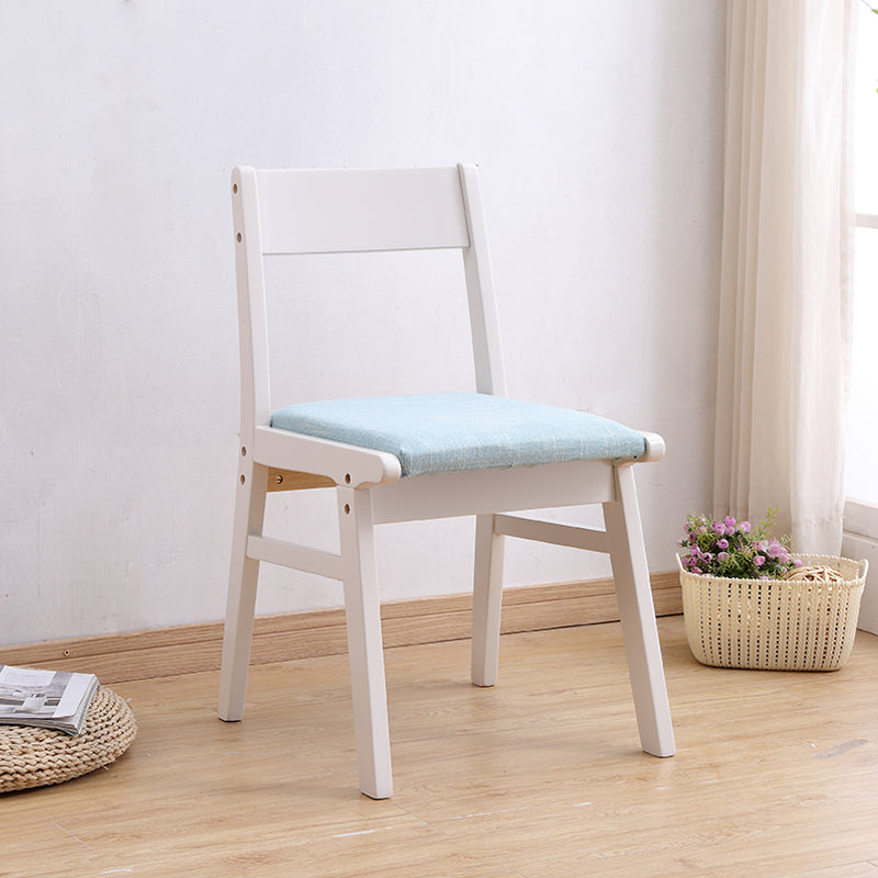 Modern Dining Open Back Chairs Dining Armless Side Chair with Wooden Legs