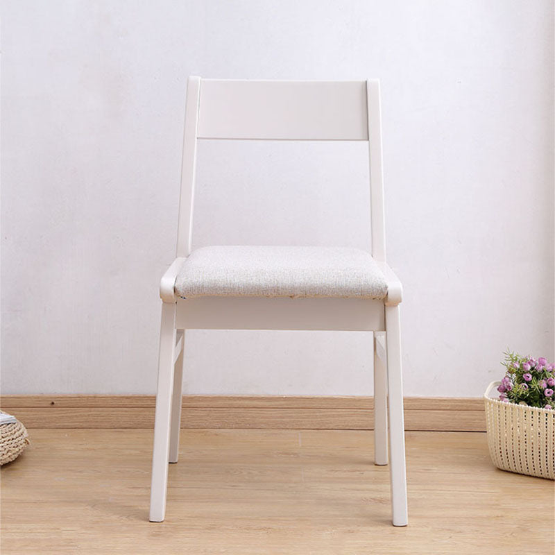 Modern Dining Open Back Chairs Dining Armless Side Chair with Wooden Legs