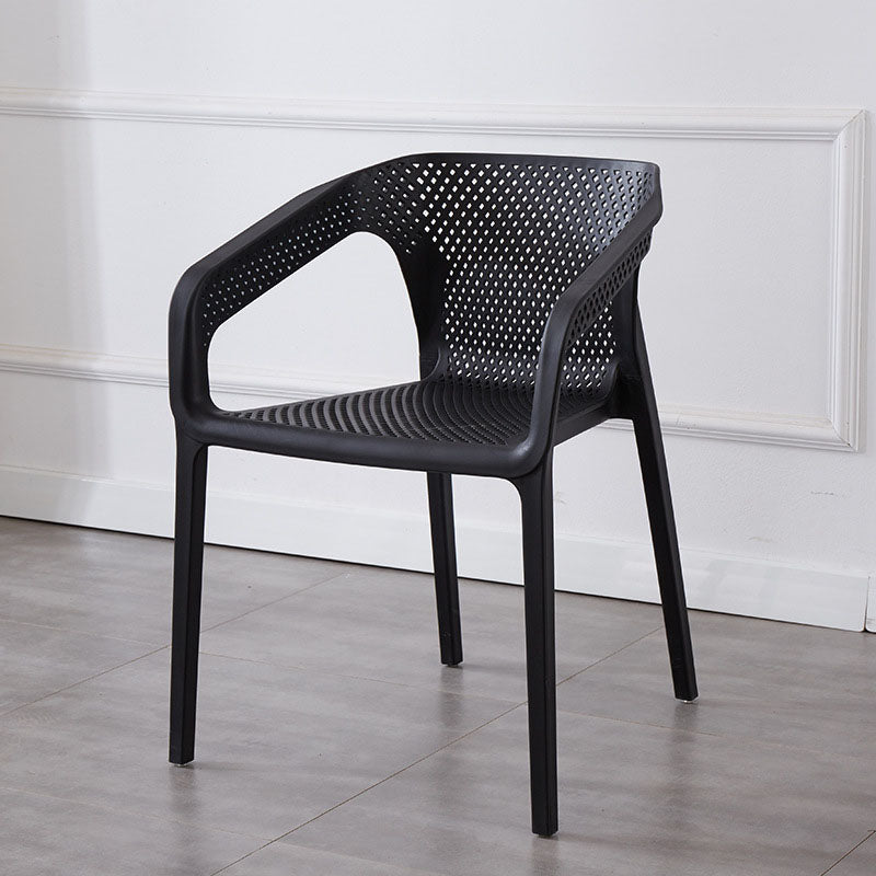 Silla de comedor de cocina escandinava de plástico, sillón con respaldo sólido