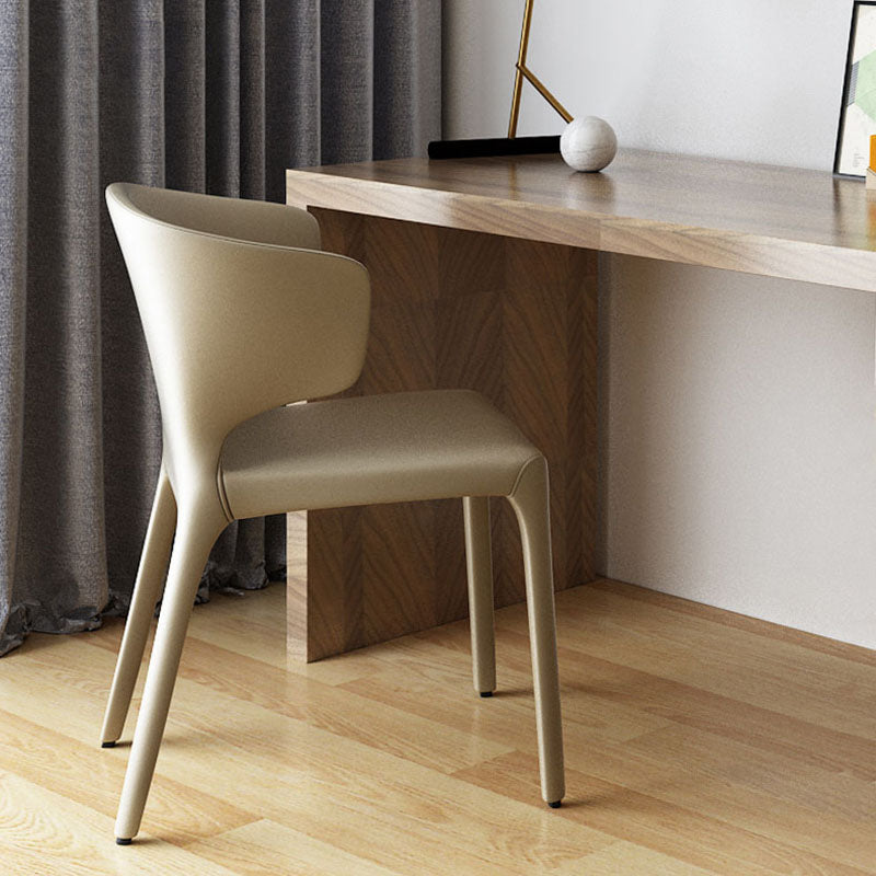 Silla de comedor de cuero sintético contemporáneo, sillas de comedor de metal para uso en restaurantes