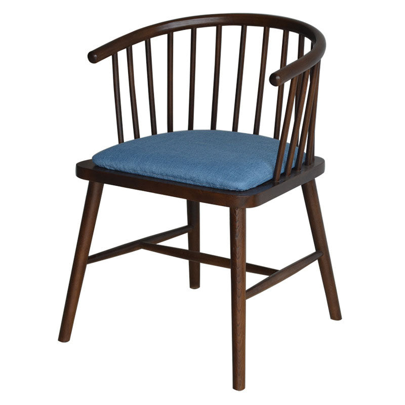 Sillón de madera contemporáneo para estancia en familia, acabado mate, respaldo Windsor, silla de comedor
