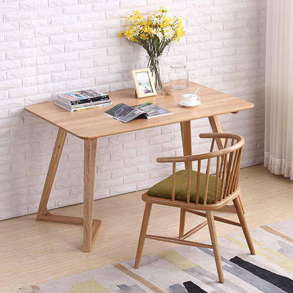 Sillón de madera contemporáneo para estancia en familia, acabado mate, respaldo Windsor, silla de comedor
