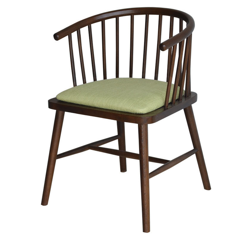 Sillón de madera contemporáneo para estancia en familia, acabado mate, respaldo Windsor, silla de comedor