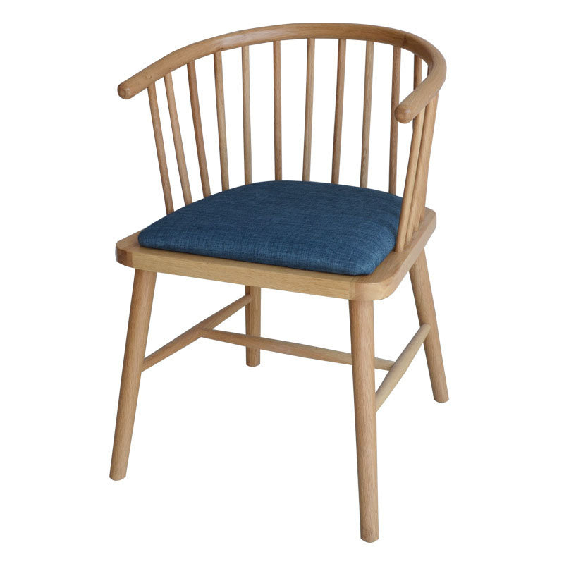 Sillón de madera contemporáneo para estancia en familia, acabado mate, respaldo Windsor, silla de comedor