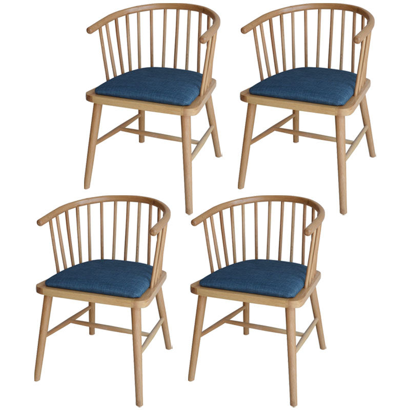 Sillón de madera contemporáneo para estancia en familia, acabado mate, respaldo Windsor, silla de comedor