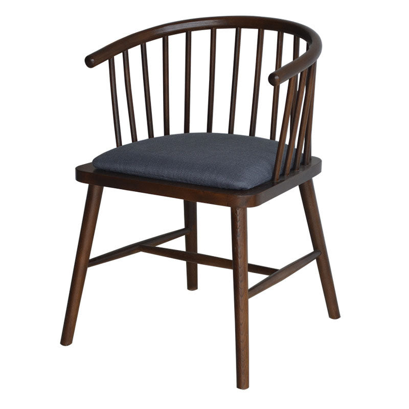 Sillón de madera contemporáneo para estancia en familia, acabado mate, respaldo Windsor, silla de comedor