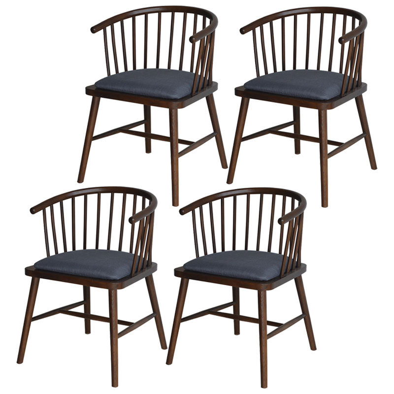Sillón de madera contemporáneo para estancia en familia, acabado mate, respaldo Windsor, silla de comedor