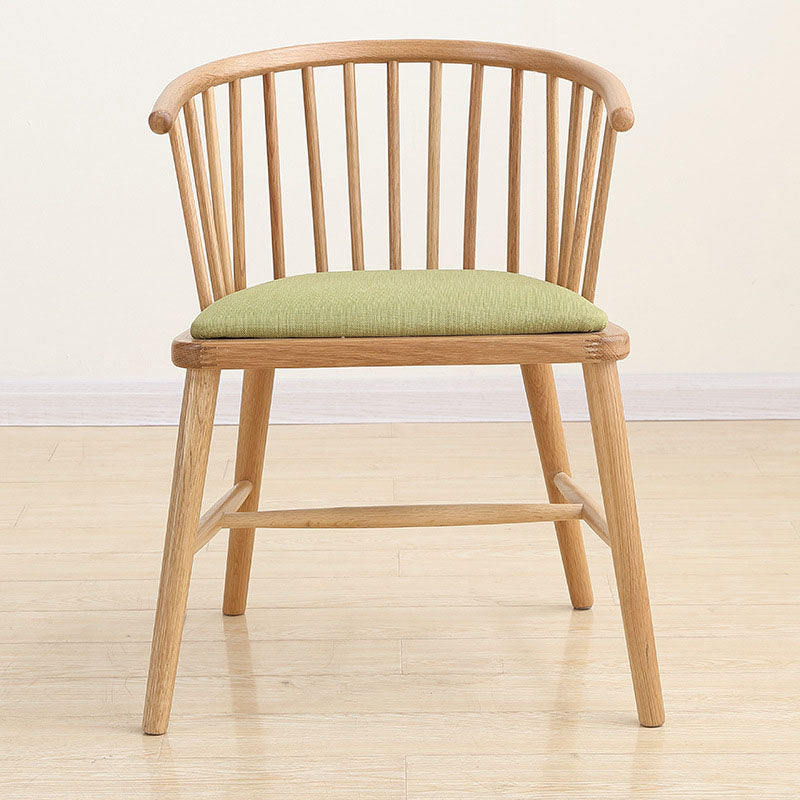 Sillón de madera contemporáneo para estancia en familia, acabado mate, respaldo Windsor, silla de comedor
